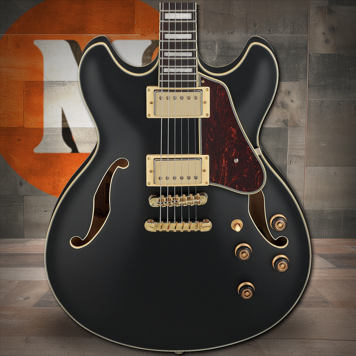 Ibanez AS Artcore 6 String Electric Guitar  - Black Flat (AS73GBKF)