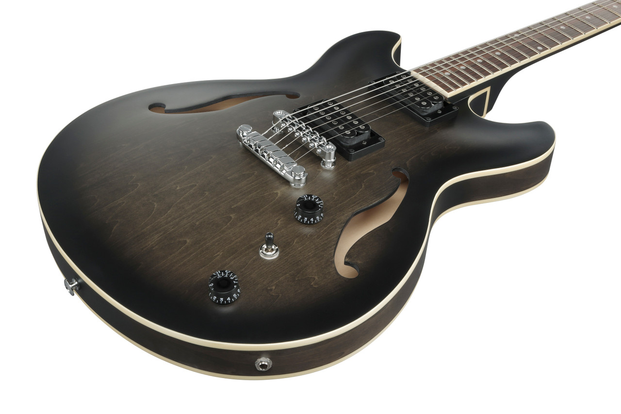 Ibanez AS Artcore 6 String Electric Guitar  - Transparent Black Flat (AS53TKF)