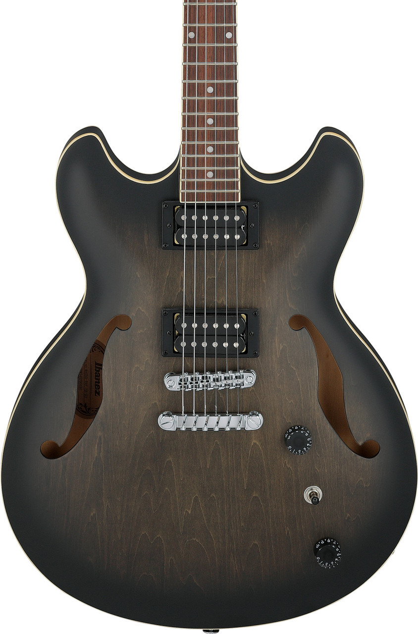 Ibanez AS Artcore 6 String Electric Guitar  - Transparent Black Flat (AS53TKF)