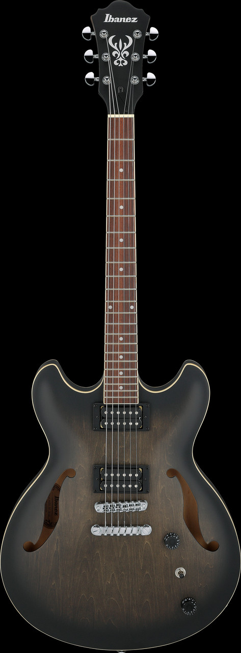 Ibanez AS Artcore 6 String Electric Guitar  - Transparent Black Flat (AS53TKF)