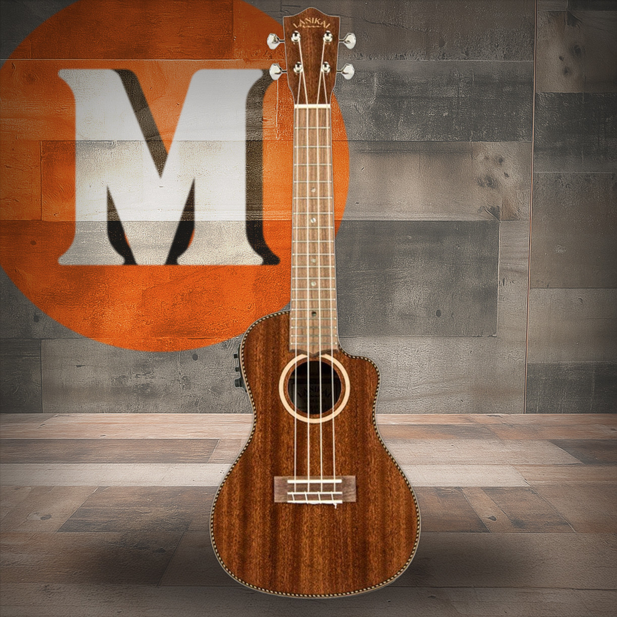 Lanikai All Solid Mahogany Concert Cutaway A/E Ukulele (MAS-CEC) | Musician Madness