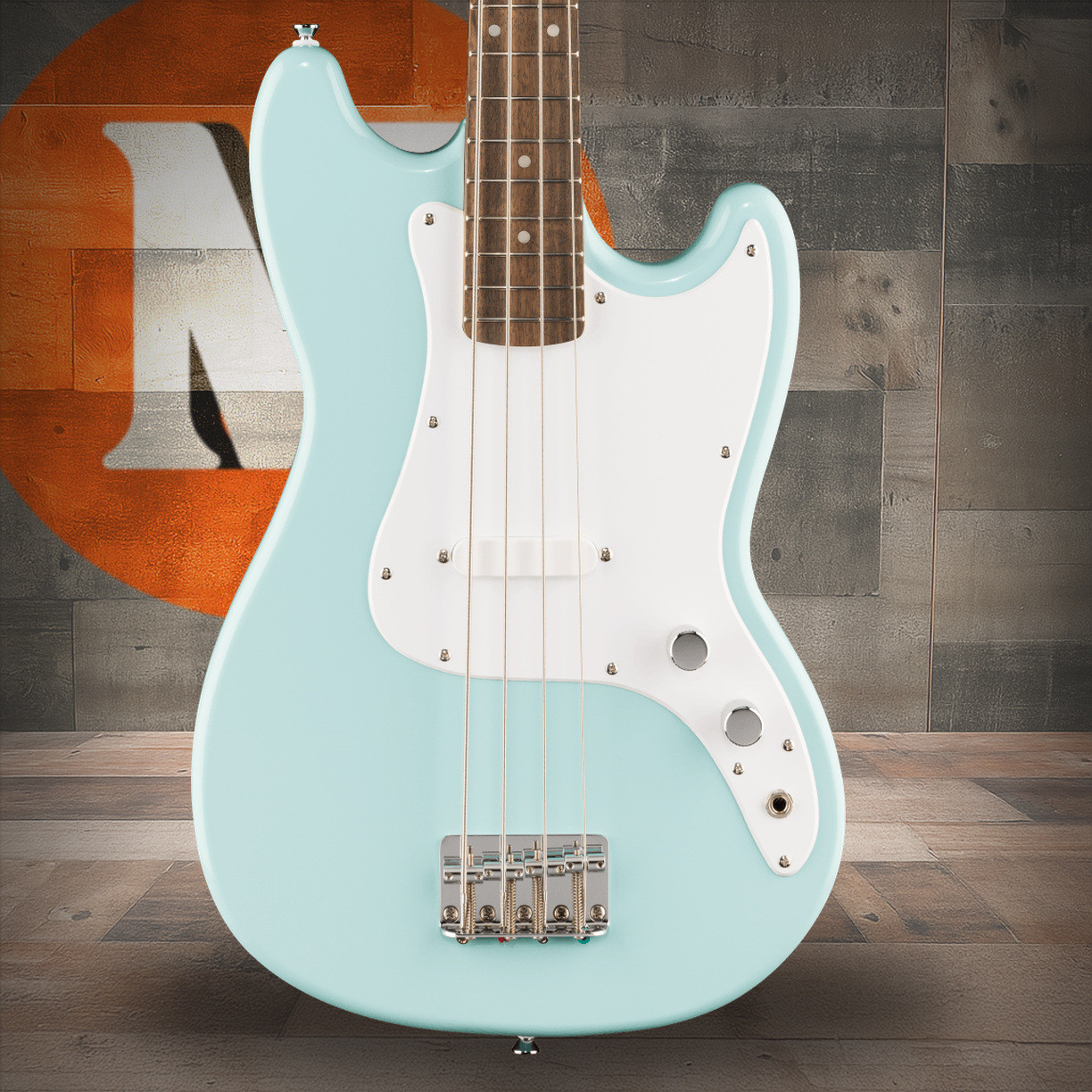 Squier Squier Sonic Bronco Bass - Laurel Fingerboard - White Pickguard - Daphne Blue | Musician Madness