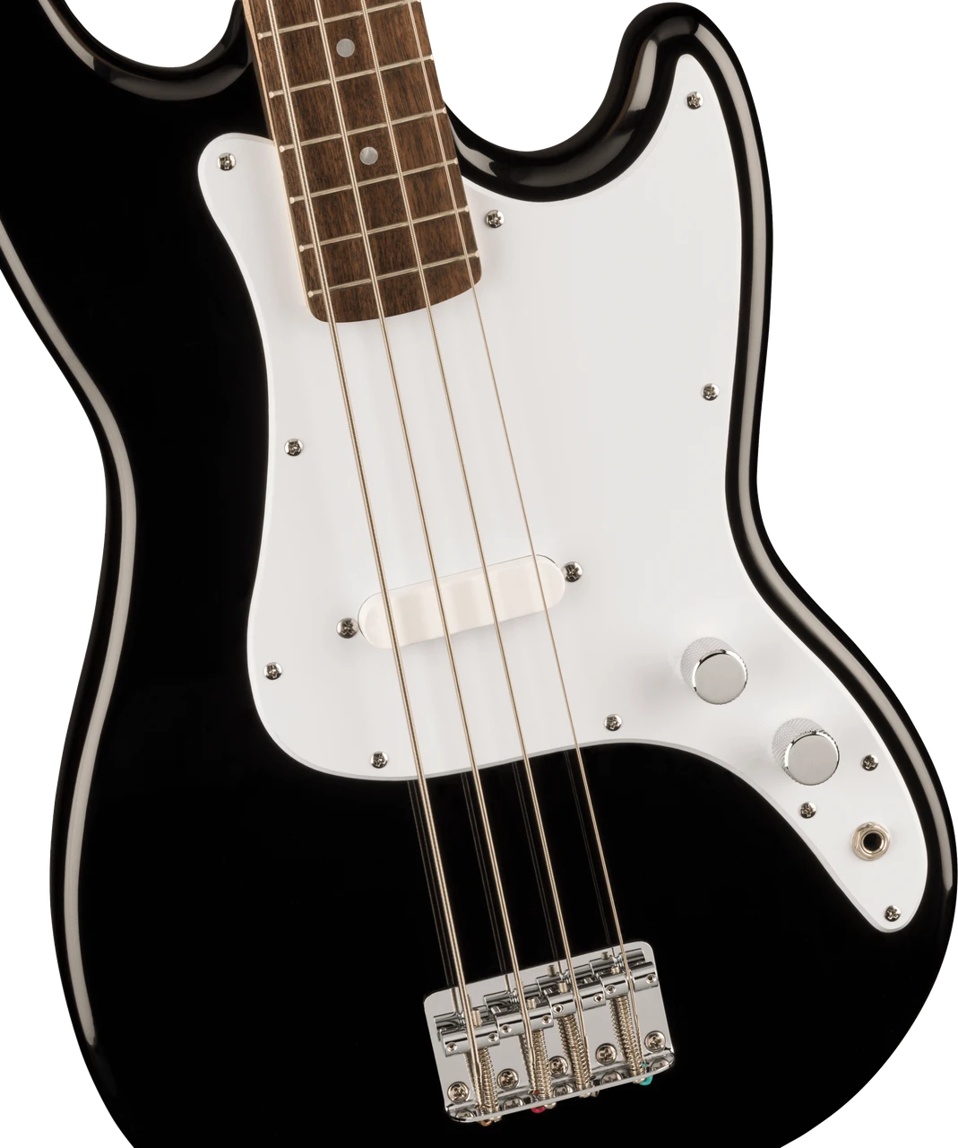 Squier Squier Sonic Bronco Bass - Laurel Fingerboard - White Pickguard - Black | Musician Madness