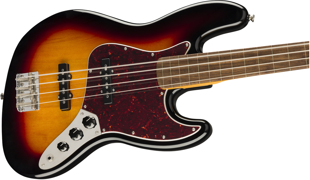 Squier Classic Vibe '60s Jazz Bass Fretless - Laurel Fingerboard - 3-Color Sunburst | Musician Madness