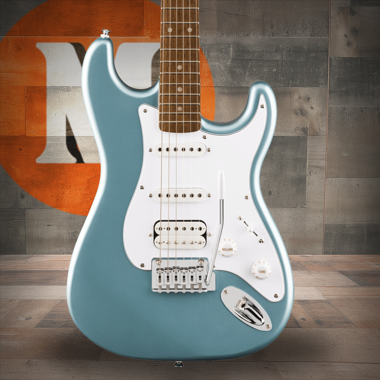 Squier Affinity Series Stratocaster Junior HSS - Laurel Fingerboard - White Pickguard - Ice Blue Metallic | Musician Madness