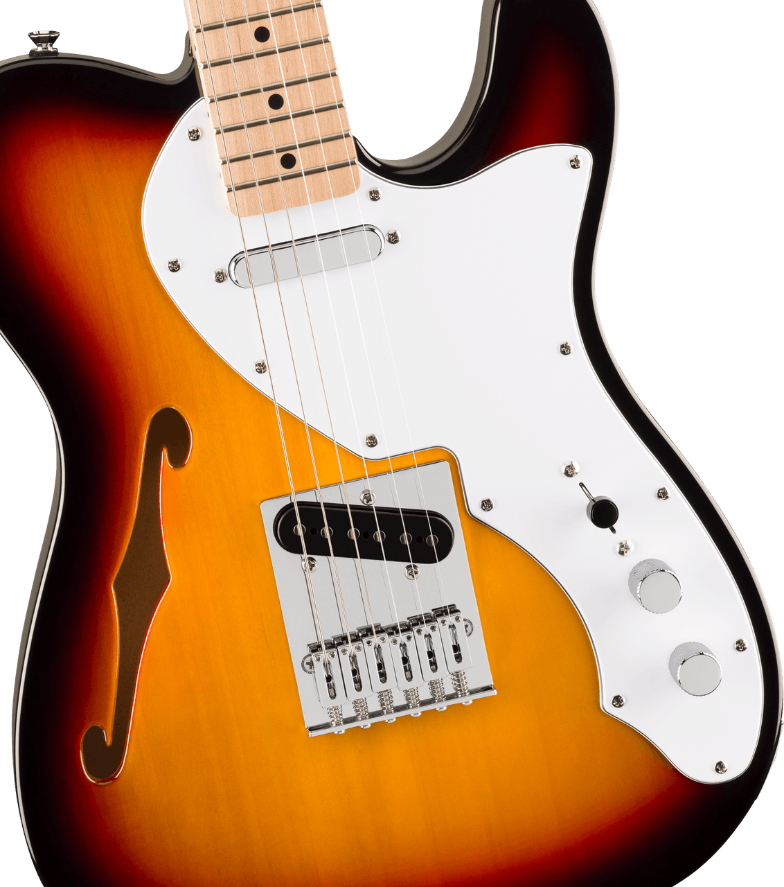 Squier Affinity Series Telecaster Thinline - Maple Fingerboard - White Pickguard - 3-Color Sunburst | Musician Madness