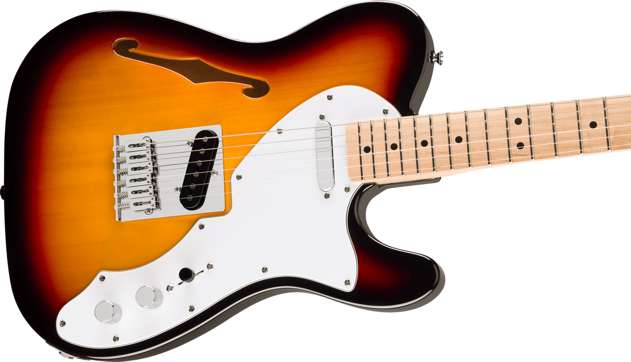 Squier Affinity Series Telecaster Thinline - Maple Fingerboard - White Pickguard - 3-Color Sunburst | Musician Madness