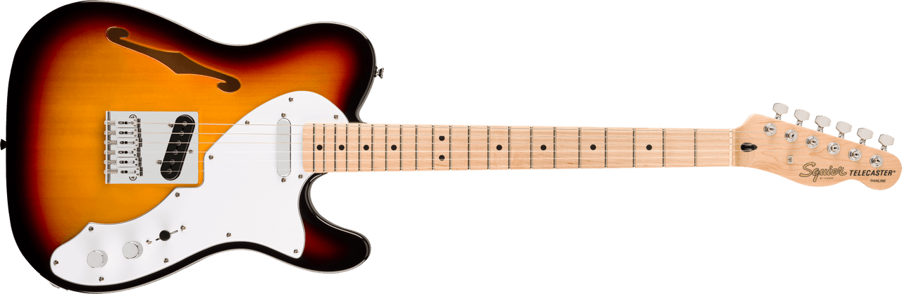Squier Affinity Series Telecaster Thinline - Maple Fingerboard - White Pickguard - 3-Color Sunburst | Musician Madness
