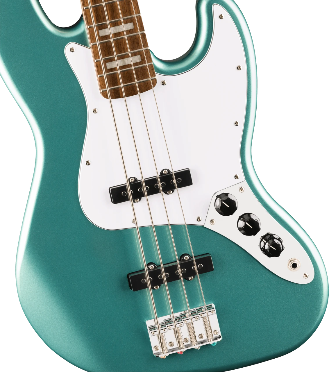 Squier Affinity Series Active Jazz Bass - Laurel Fingerboard - White Pickguard - Mystic Sea Foam Green | Musician Madness