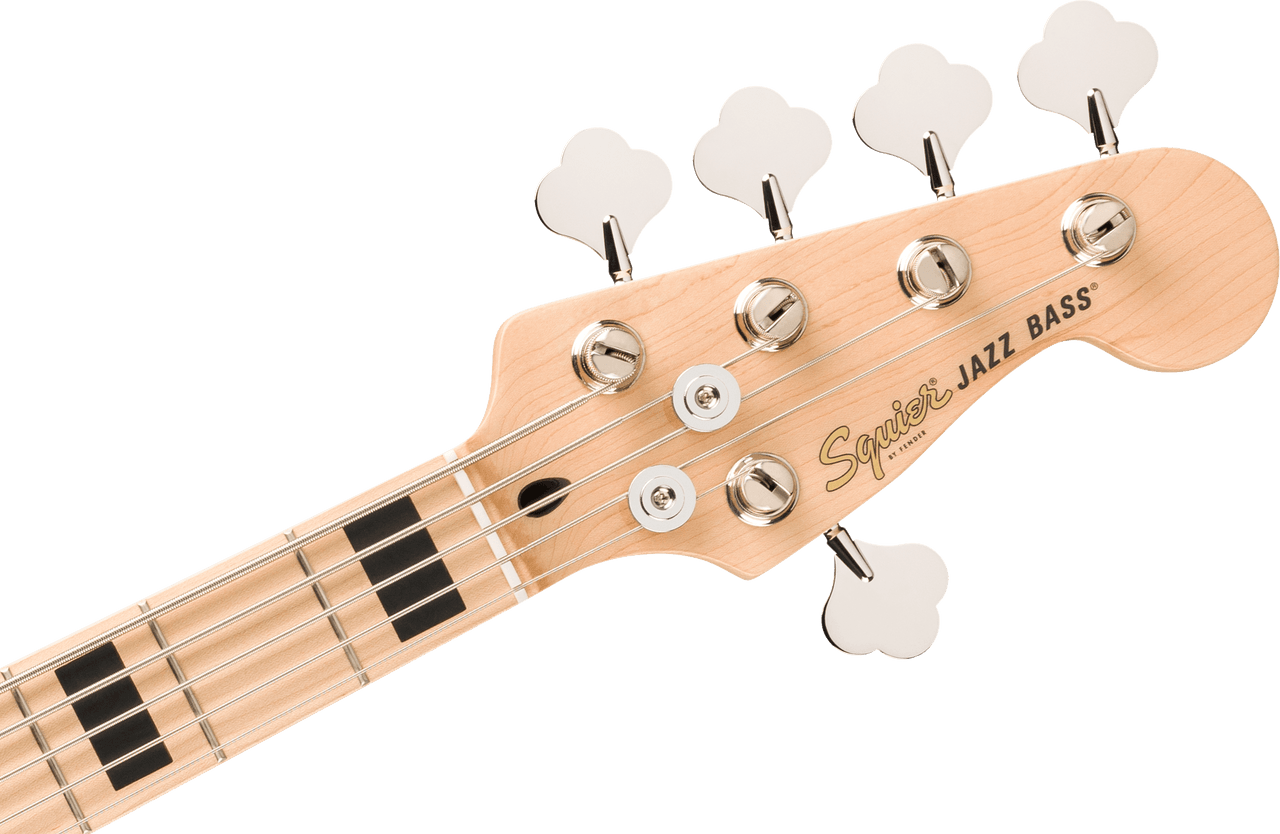 Squier Affinity Series Active Jazz Bass V - Maple Fingerboard - Black Pickguard - Black Metallic | Musician Madness