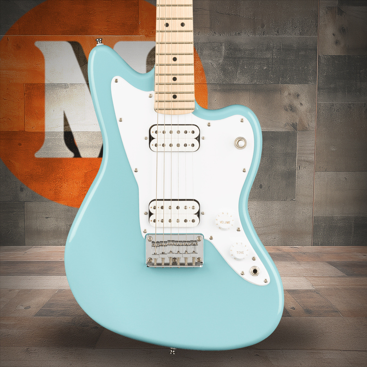 Squier Mini Jazzmaster HH - Maple Fingerboard - White Pickguard - Daphne Blue | Musician Madness