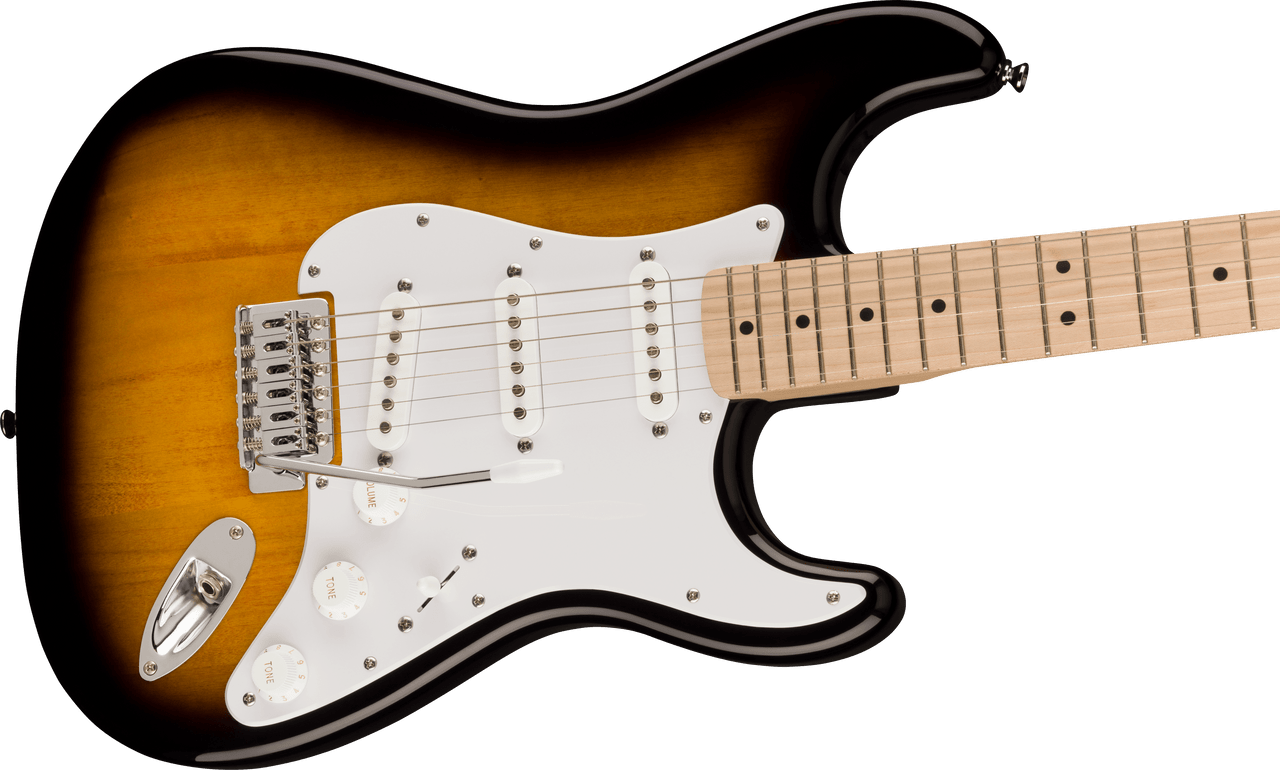 Squier Squier Sonic Stratocaster Pack - Maple Fingerboard - 2-Color Sunburst - Gig Bag - 10G - 120V | Musician Madness