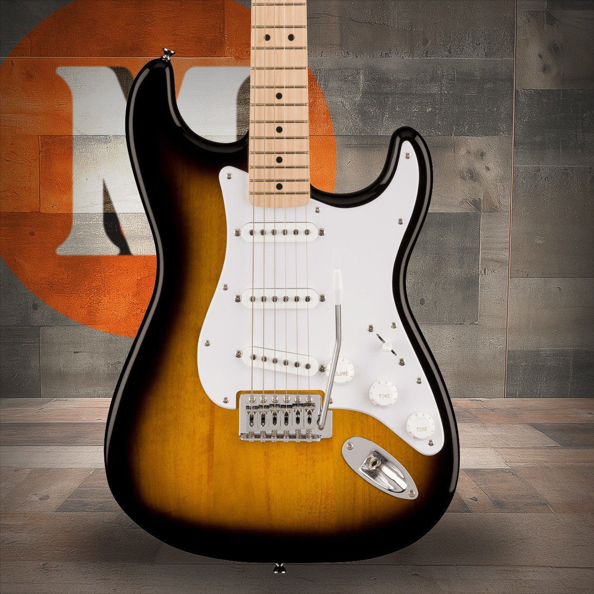 Squier Squier Sonic Stratocaster - Maple Fingerboard - White Pickguard - 2-Color Sunburst | Musician Madness