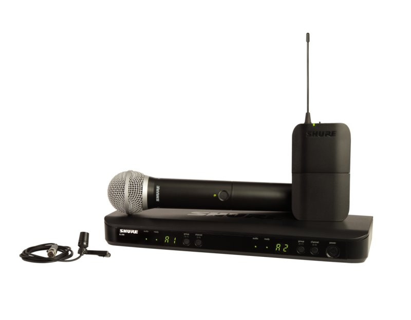 Shure BLX1288/CVL-H11 Wireless Combo System with PG58 Handheld and CVL Lav Mic H11 Band | Musician Madness