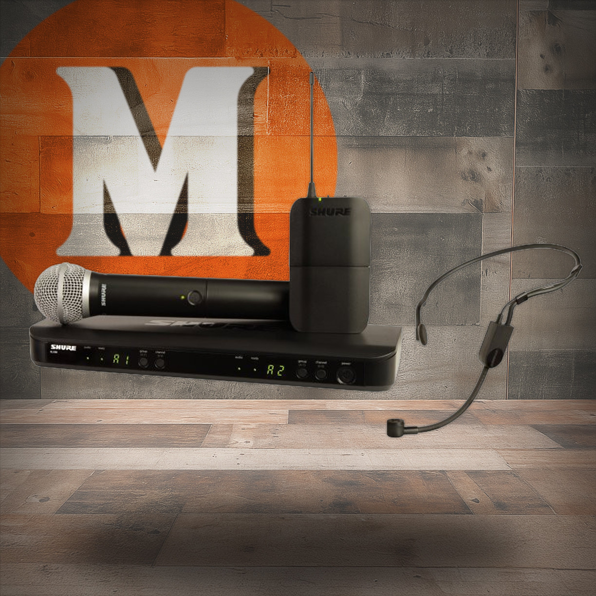 Shure BLX1288/PGA31-H11 Wireless Combo System with PG58 Handheld PGA31 Headset H11 Band | Musician Madness
