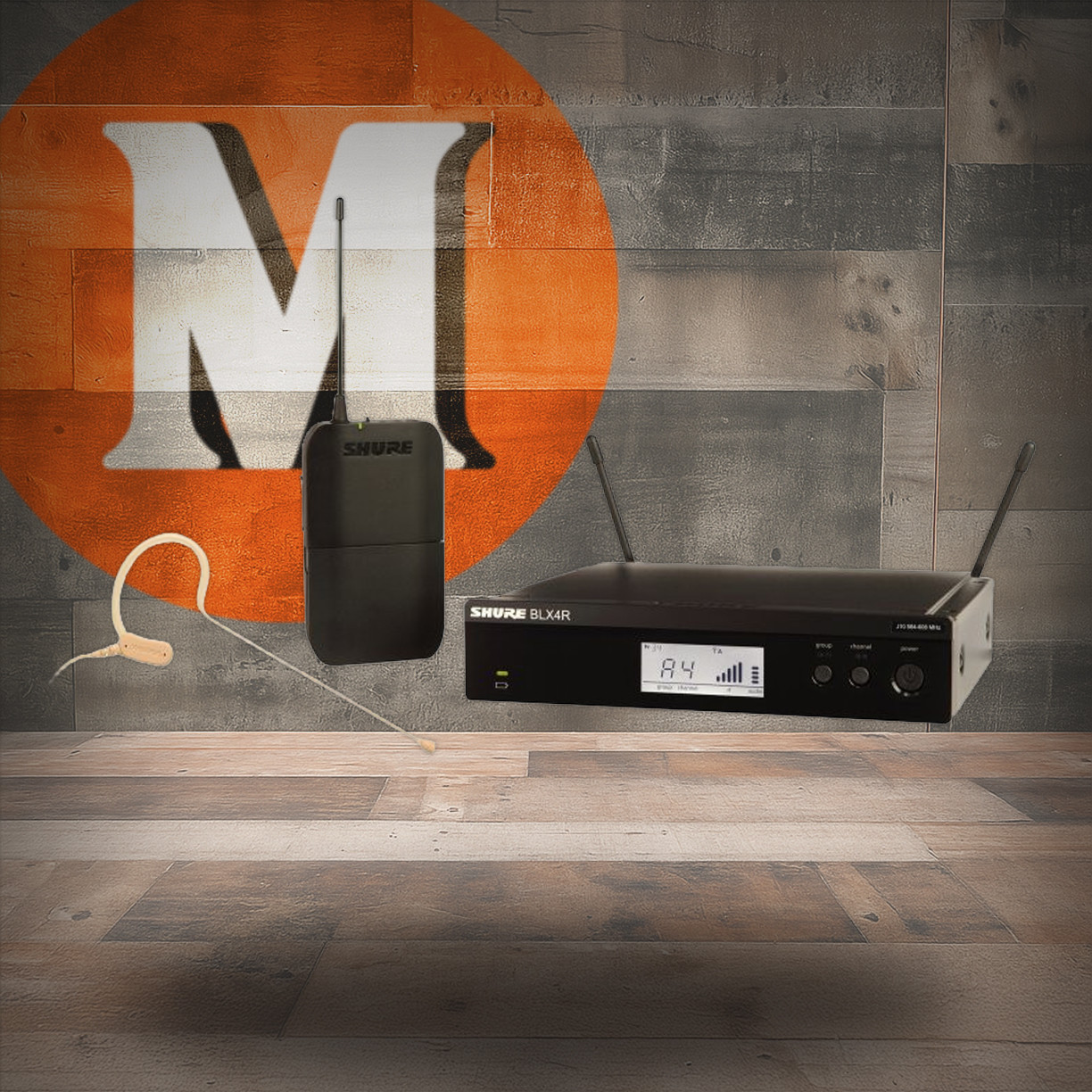 Shure BLX14R/MX53-H9 Wireless Rack-mount Presenter System With MX153 Earset Microphone H9 Band | Musician Madness