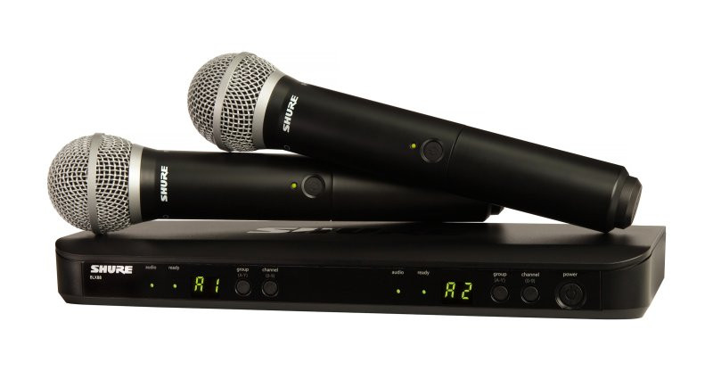 Shure BLX288/PG48 Wireless Dual Vocal System with Two PG58 Handheld Transmitters H9 Band | Musician Madness