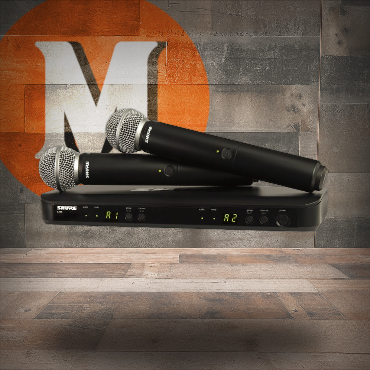 Shure BLX288/SM58-J11 Wireless Dual Vocal System with 2 SM58's J11 Band | Musician Madness