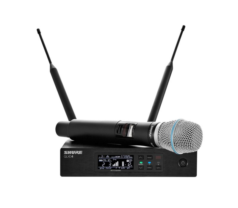 Shure QLXD24/B58-J50A System with QLXD2/BETA58A Handheld Transmitter J50 Band | Musician Madness