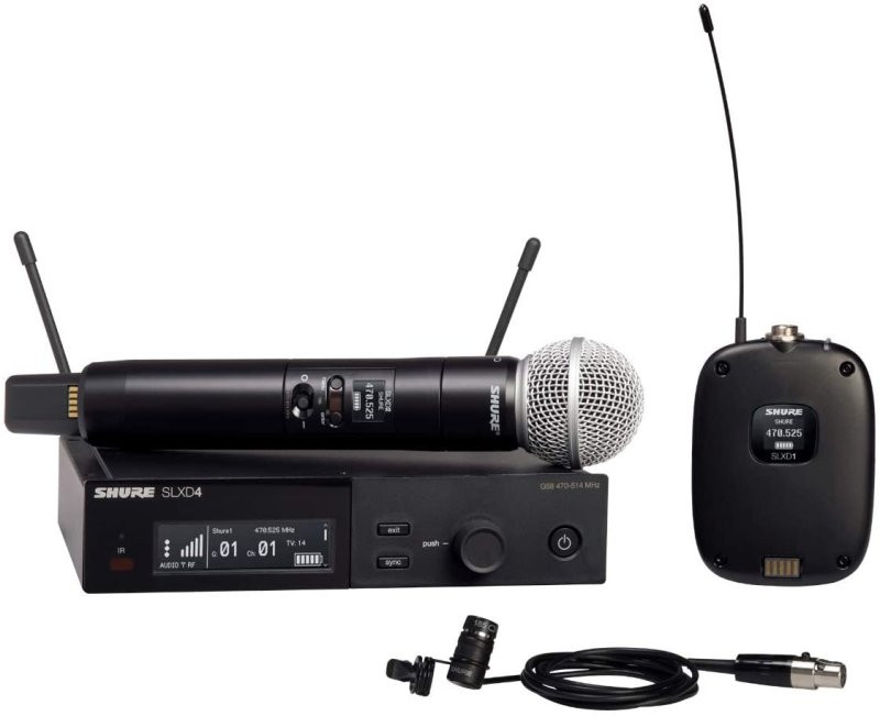 Shure SLXD124/85-G58 Wireless System with SLXD2/58 Handheld SLXD1 Bodypack and WL185 Mic G58 Band | Musician Madness