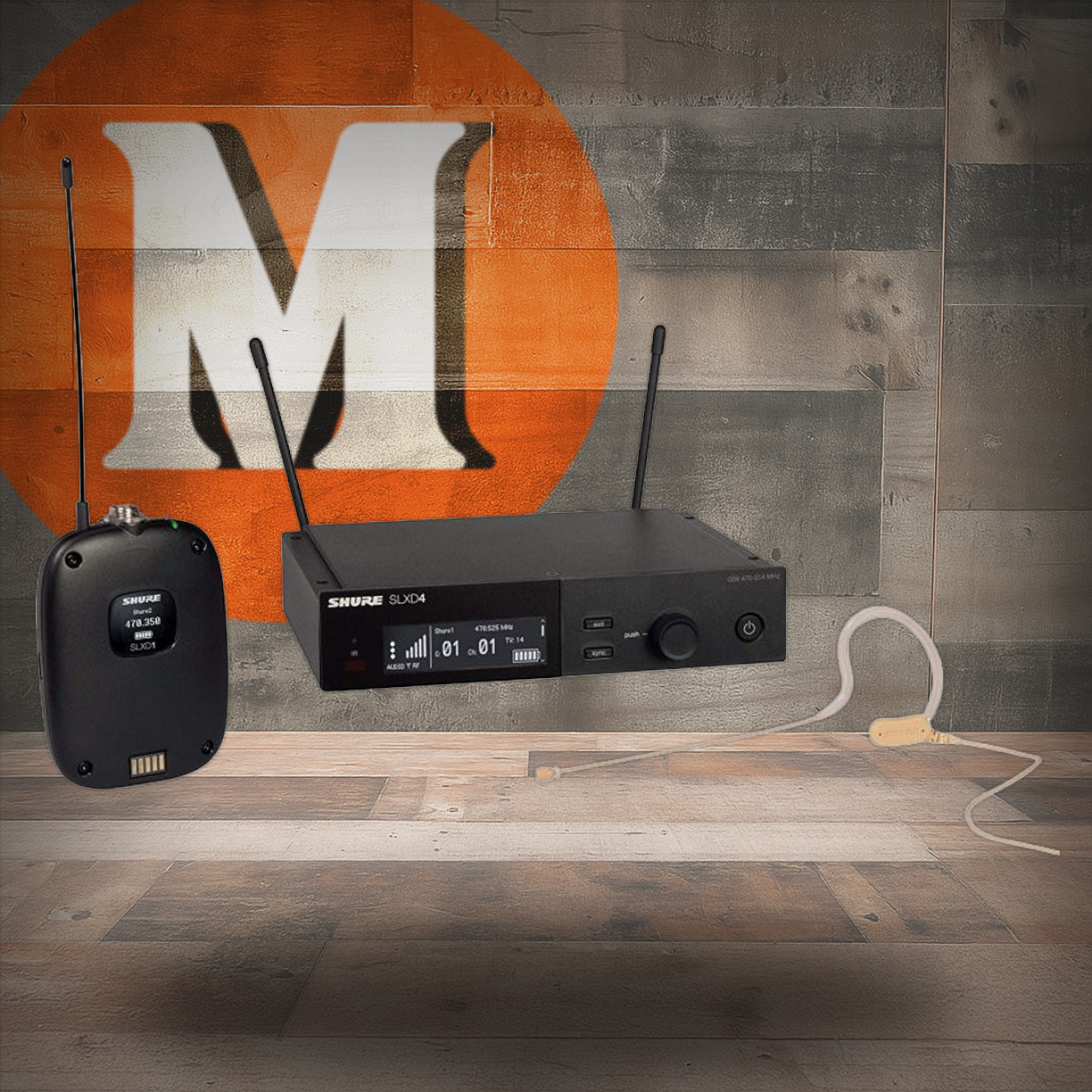 Shure SLXD14/153T-G58 Wireless System with SLXD1 Transmitter and MX153T Headworn Mic G58 Band | Musician Madness