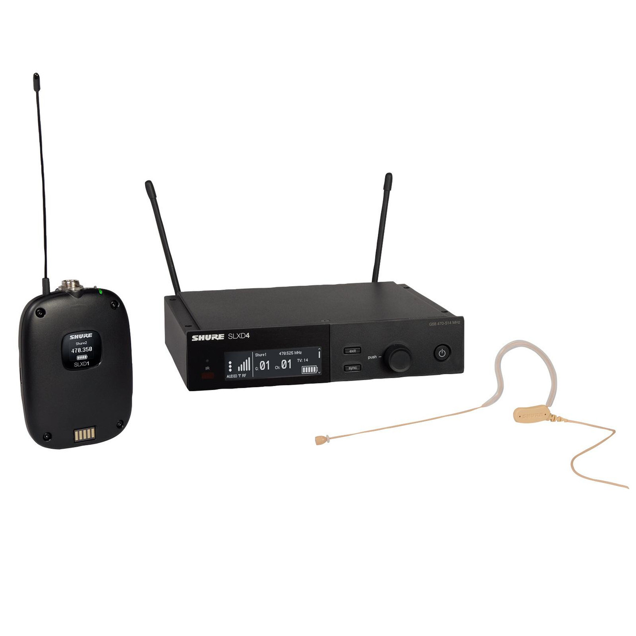 Shure SLXD14+/153T-G57 SLXD Plus Bodypack Dig System with MX153T Lav Freq G57 | Musician Madness