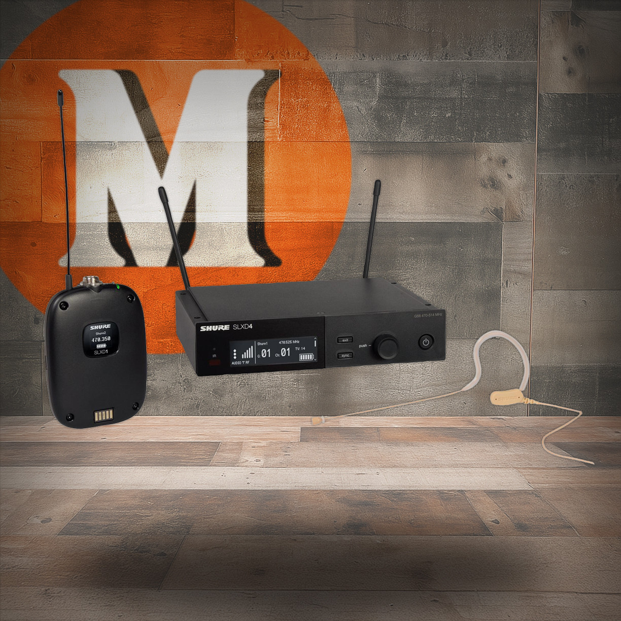 Shure SLXD14+/153T-G57 SLXD Plus Bodypack Dig System with MX153T Lav Freq G57 | Musician Madness