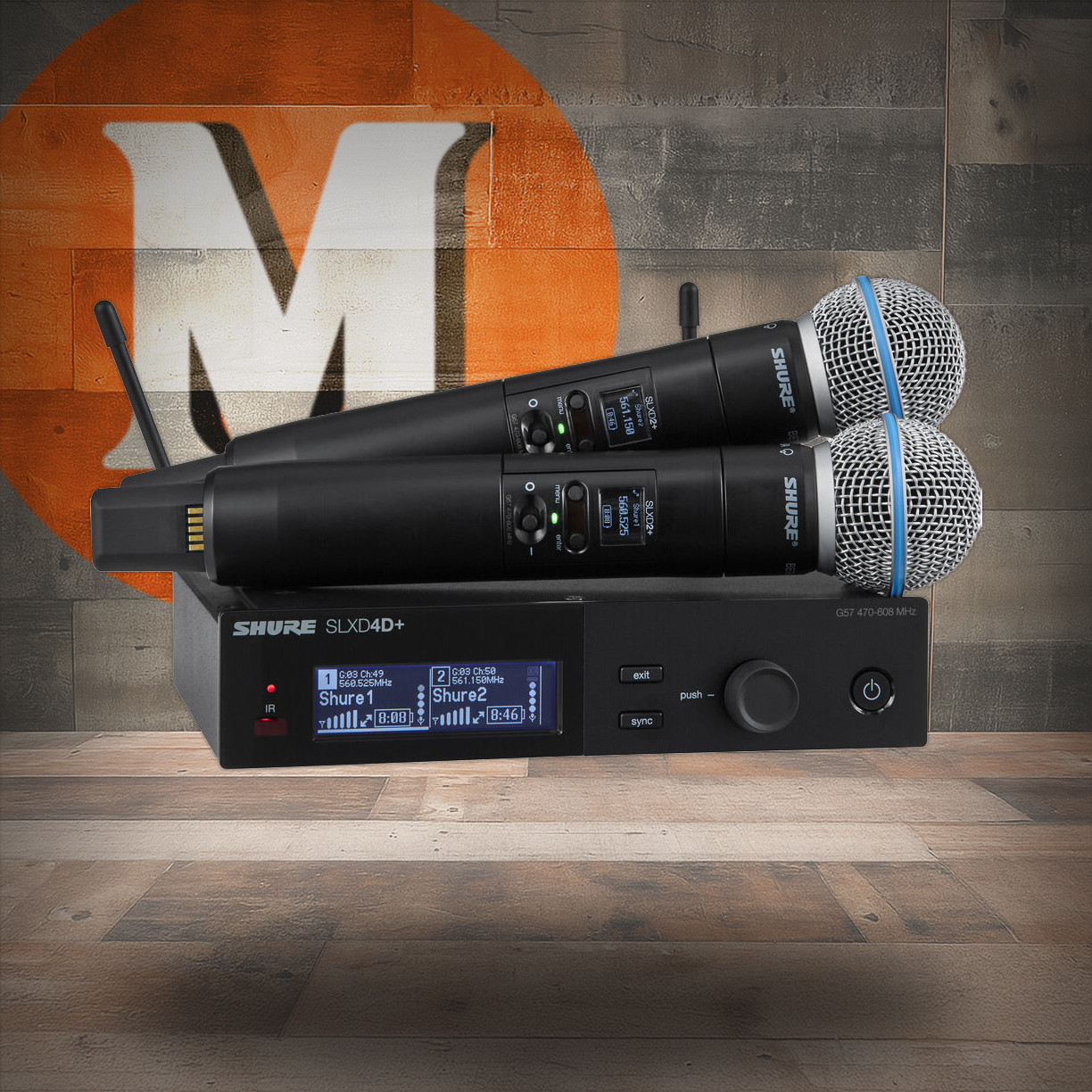 Shure SLXD24D+/B58-G57 SLXD Plus Dual HH Dig System with two Beta58A Tx Freq G57 | Musician Madness