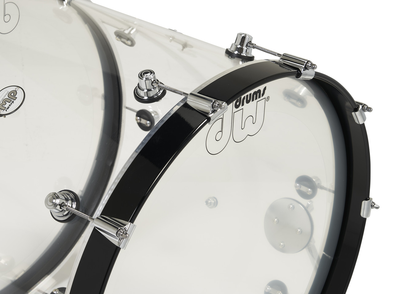 DW Design Series 4-Piece Acrylic Shell Pack - Clear w/Chrome Hardware (DDAC2214CL) | Musician Madness