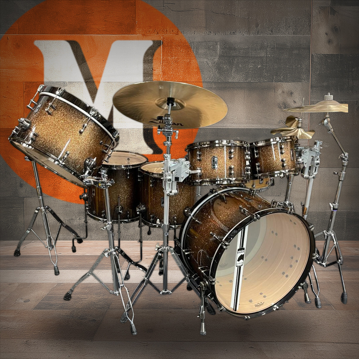 Mapex Black Panther Design Lab Shell Pack Gold Sparkle Burst 7-Piece  | Musician Madness