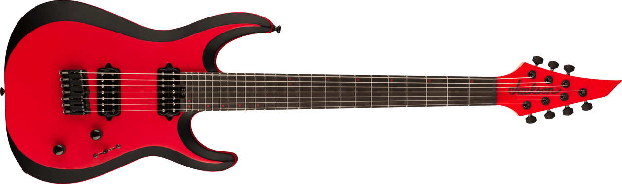 Jackson Pro Plus Series DK Modern MDK7 HT - Ebony Fingerboard - Satin Red with Black bevels | Musician Madness