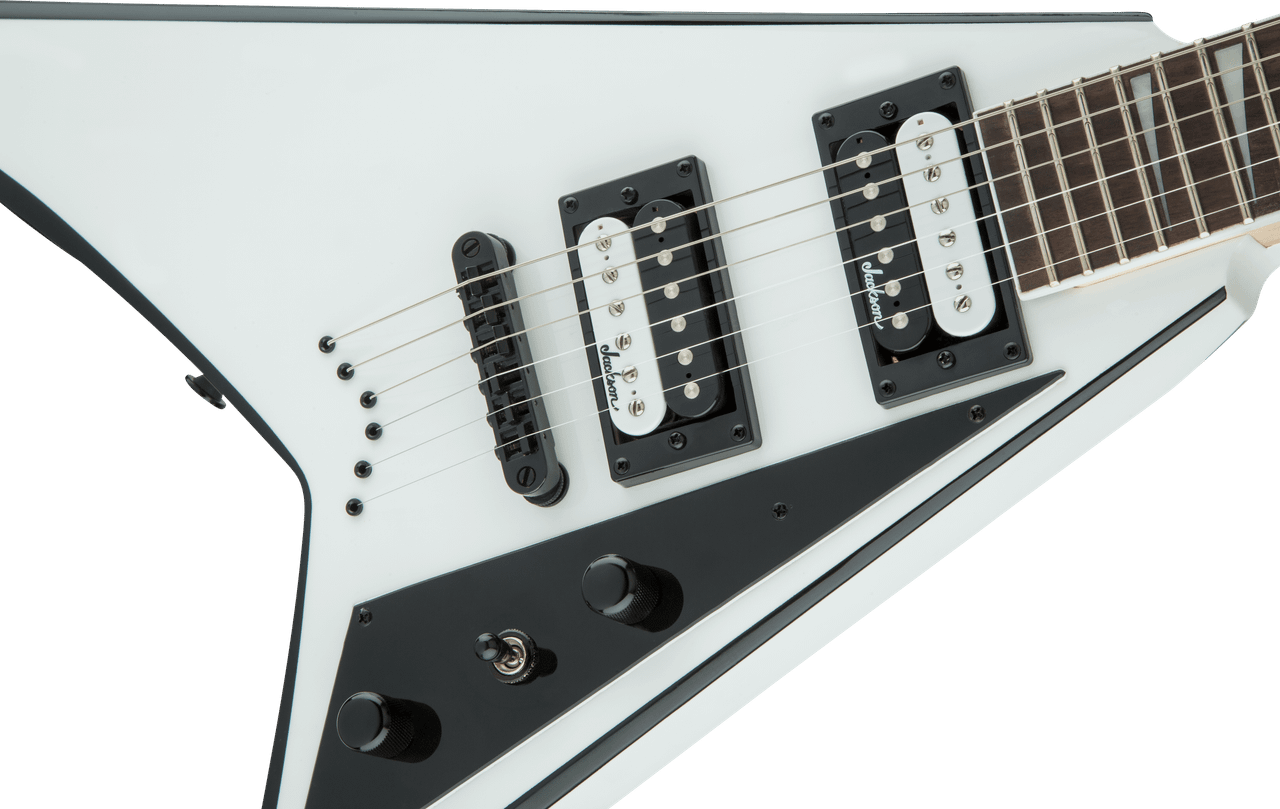 Jackson JS Series Rhoads JS32T - Amaranth Fingerboard - White with Black Bevels | Musician Madness