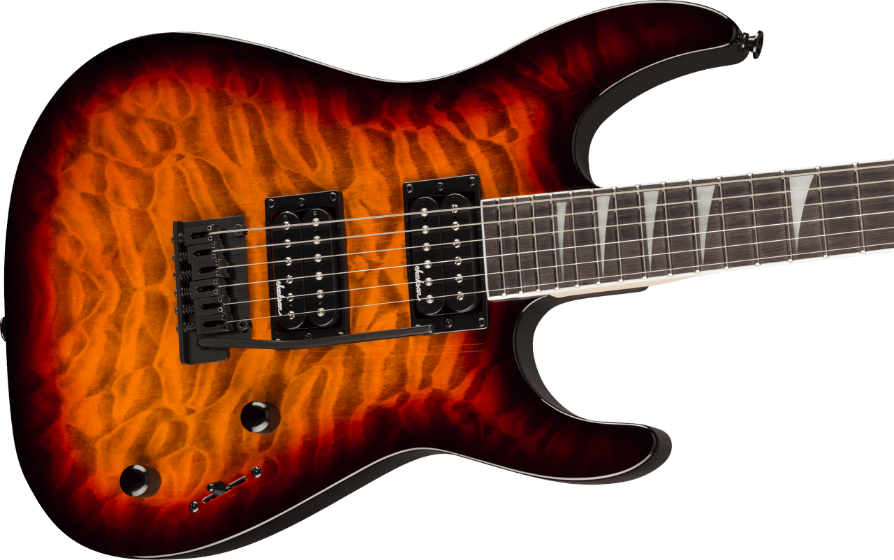 Jackson JS Series Dinky JS20 DKQ 2PT - Amaranth Fingerboard - Transparent Tobacco Burst | Musician Madness