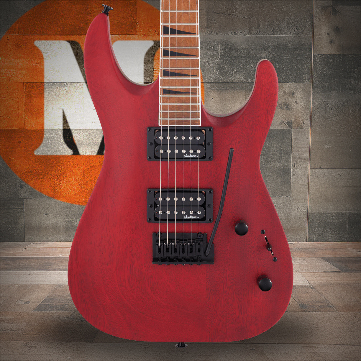 Jackson JS Series Dinky Arch Top JS24 DKAM - Caramelized Maple Fingerboard - Red Stain | Musician Madness