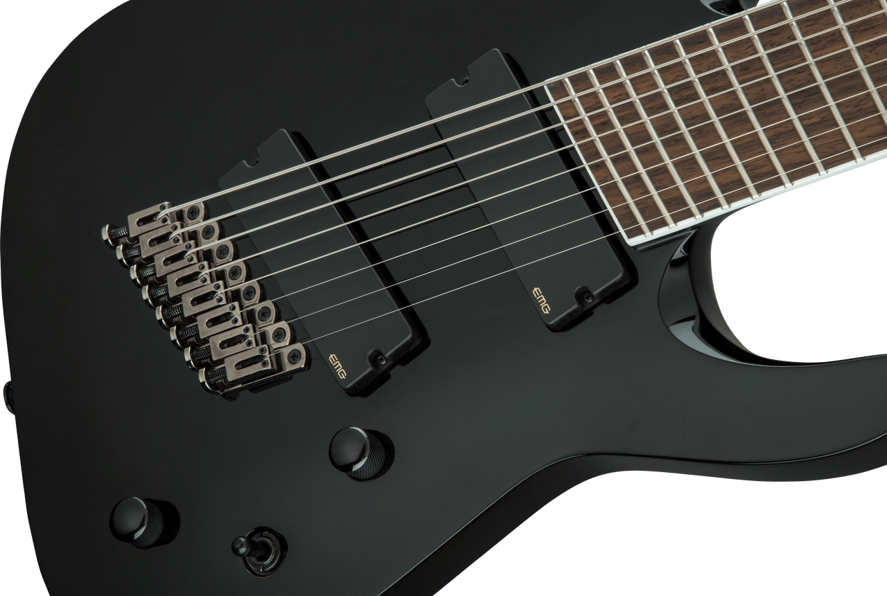 Jackson X Series Soloist Arch Top SLAT8 MS - Laurel Fingerboard - Multi -Scale - Gloss Black | Musician Madness
