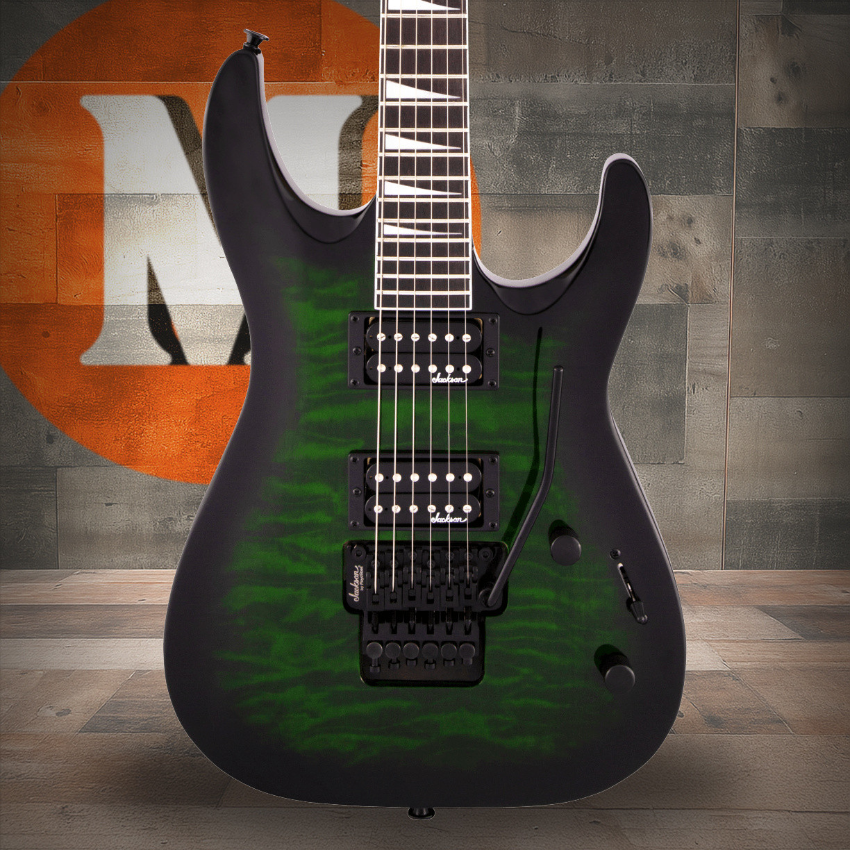 Jackson JS Series Dinky Arch Top JS32Q DKA - Amaranth Fingerboard - Transparent Green Burst | Musician Madness