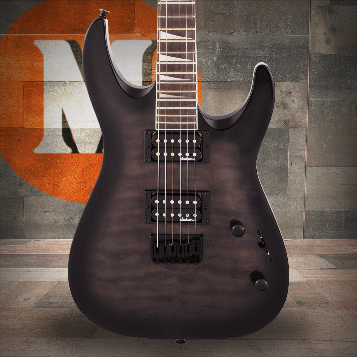 Jackson JS Series Dinky Arch Top JS32Q DKA HT - Amaranth Fingerboard - Transparent Black Burst | Musician Madness