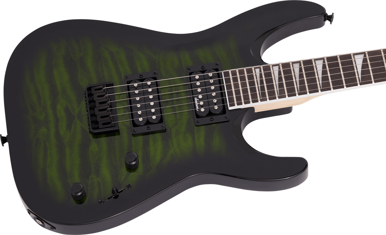 Jackson JS Series Dinky Arch Top JS32Q DKA HT - Amaranth Fingerboard - Transparent Green Burst | Musician Madness