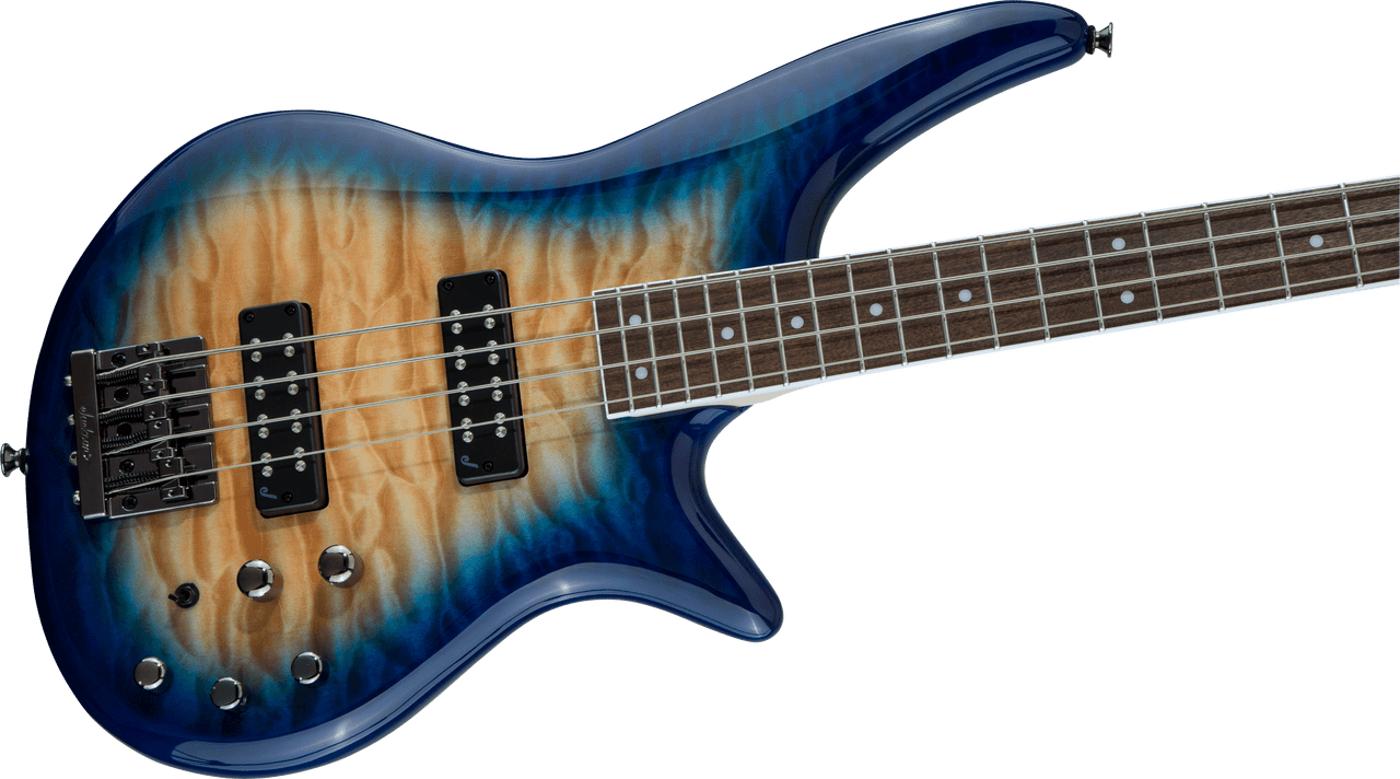Jackson JS Series Spectra Bass JS3Q - Laurel Fingerboard - Amber Blue Burst | Musician Madness