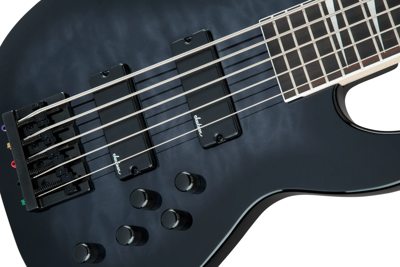 Jackson JS Series Concert Bass JS3VQ - Amaranth Fingerboard - Transparent Black Burst | Musician Madness