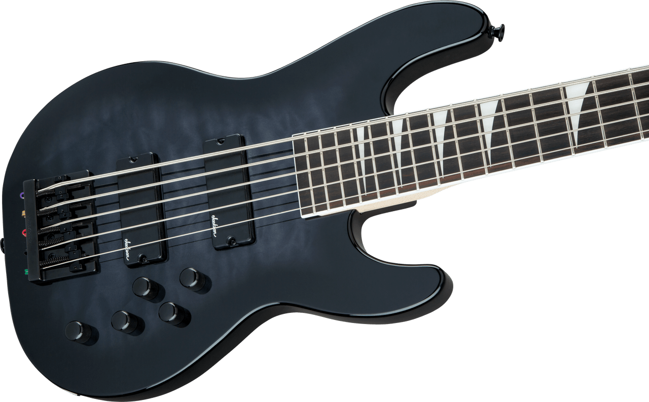 Jackson JS Series Concert Bass JS3VQ - Amaranth Fingerboard - Transparent Black Burst | Musician Madness