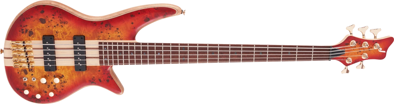 Jackson Pro Series Spectra Bass SBP V - Caramelized Jatoba Fingerboard - Transparent Cherry Burst | Musician Madness