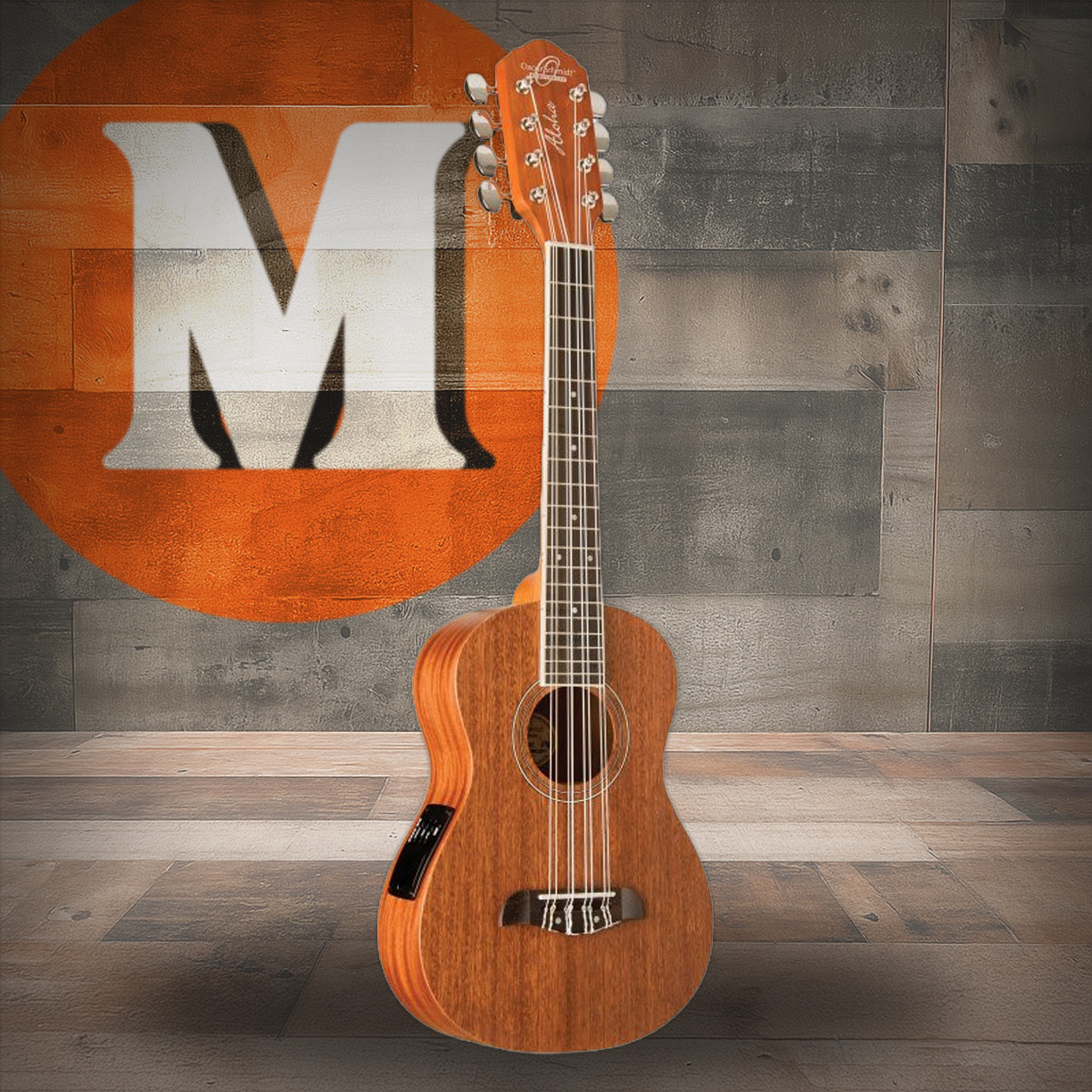 Oscar Schmidt OU28TE-A (8 String) Tenor Ukulele W/Pre Amp. Natural Mahogany (OU28TE-A-U) | Musician Madness