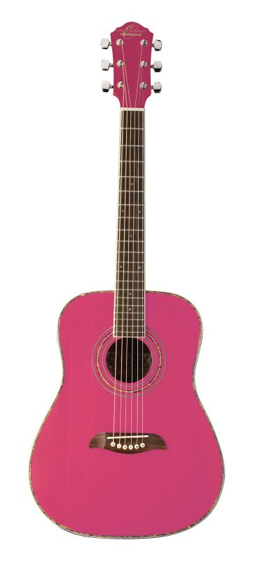 Oscar Schmidt OGHSP-A 1/2 Dreadnought Acoustic Guitar. Pink (OGHSP-A-U) | Musician Madness