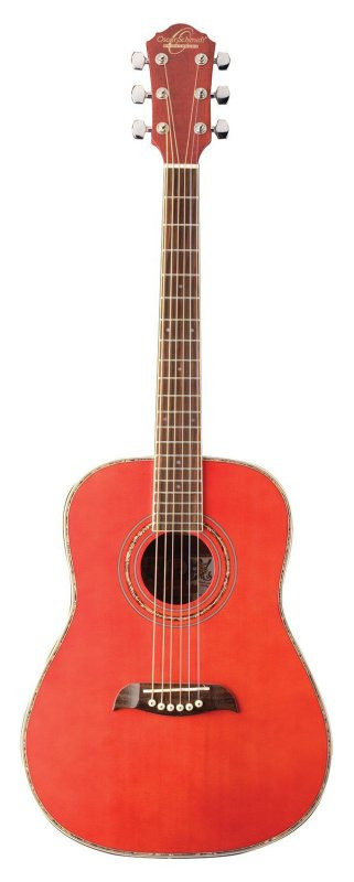 Oscar Schmidt OGHSTR-A 1/2 Dreadnought Acoustic Guitar. Trans Red (OGHSTR-A-U) | Musician Madness