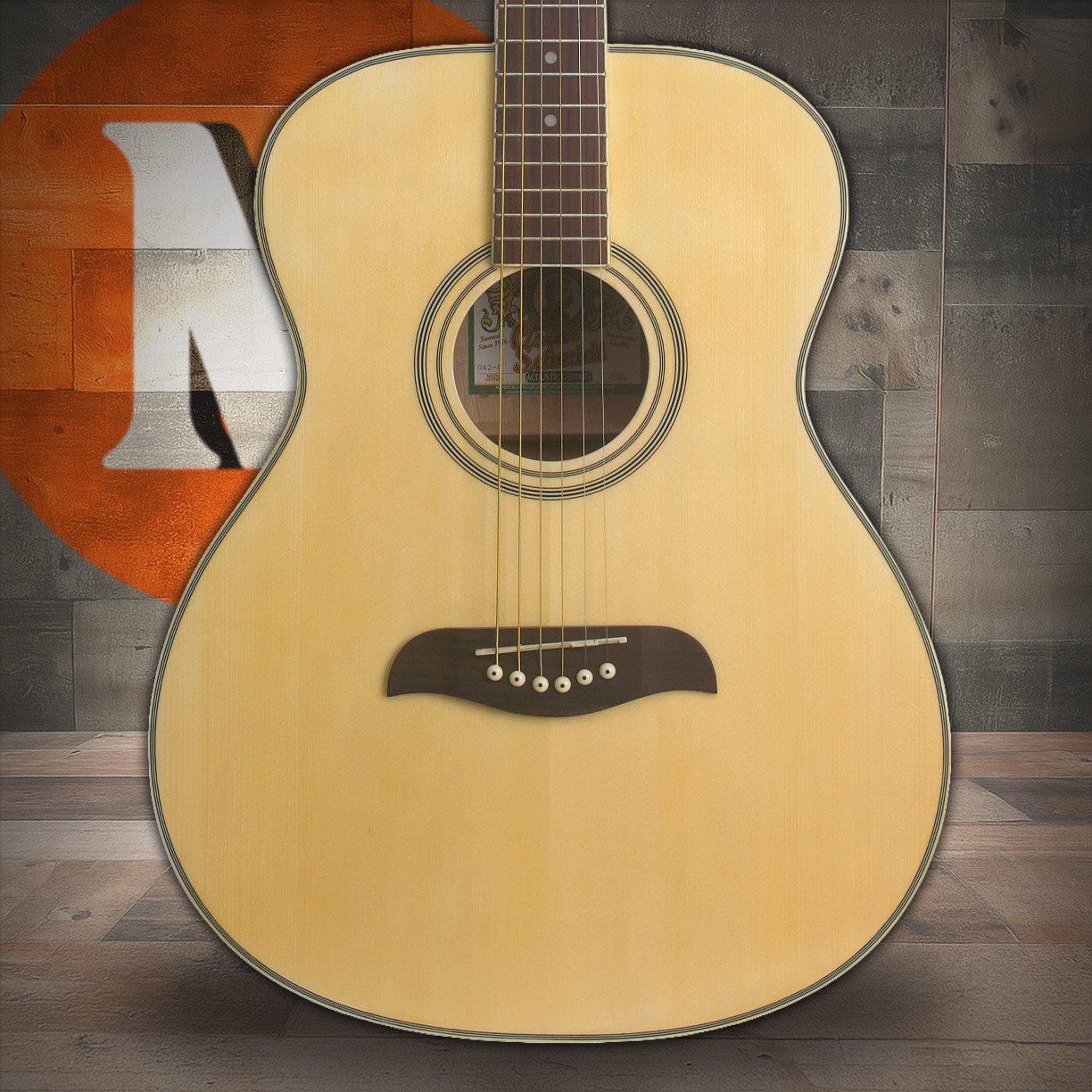 Oscar Schmidt OAN-A Auditorium Acoustic Guitar. Natural Spruce (OAN-A-U) | Musician Madness