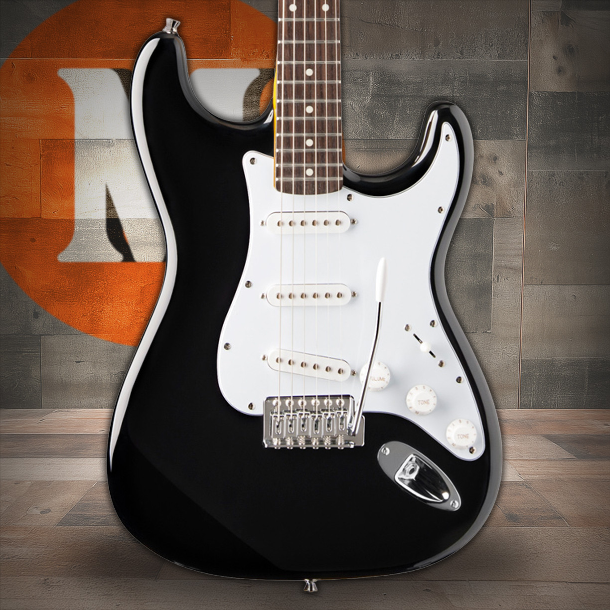Oscar Schmidt OS-30-BK-A Double Cut Solid Body 3/4 Electric Guitar. Black (OS-30-BK-A-U) | Musician Madness