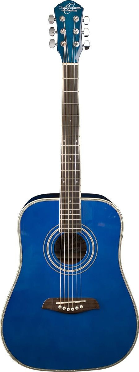 Oscar Schmidt OG2TBL-A Dreadnought Acoustic Guitar. Trans Blue (OG2TBL-A-U) | Musician Madness
