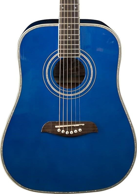 Oscar Schmidt OG2TBL-A Dreadnought Acoustic Guitar. Trans Blue (OG2TBL-A-U) | Musician Madness