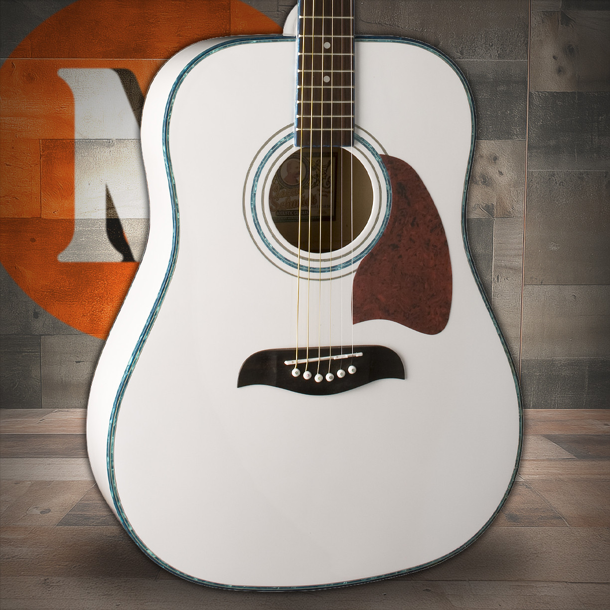 Oscar Schmidt OG2WH-A Dreadnought Acoustic Guitar. White (OG2WH-A-U) | Musician Madness